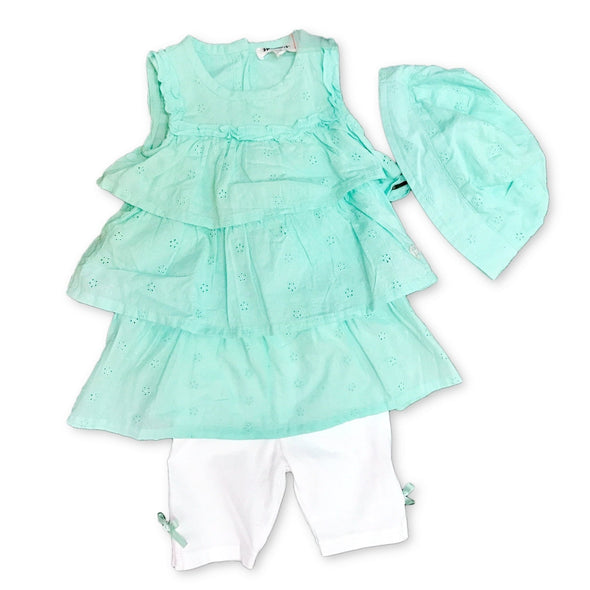 3Pommes Infant Girls 3Pc Mint Sundress Set