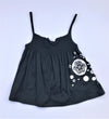 Floriane  Of France soft Cotton Knit Black Tank Top