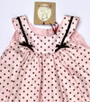 Floriane of France Girls Sleeveless Pale Pink Polka-dot Dress