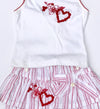 Floriane of France Girls Sleeveless 2pc Skirted Pant Set