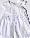 Catimini Of France 2Pc Infant Girls White Cap Sleeve Cotton Dress With Bloomer