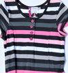 Pomme Framboise of France Girls Black With Stripes  Bubble Dress