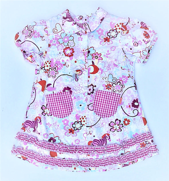 Oilily Girls Multi Prints and Ruffles Dress