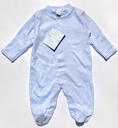 Kissy Kissy 1Pc Light Blue Stripe Footie