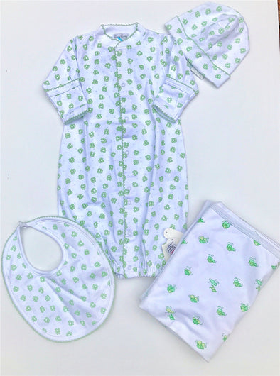 Kissy Kissy 1Pc Homeward Celery Frogs Print Convertible Gown