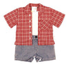 Stylease  Infant Boys Denim/Plaid 1Pc Romper