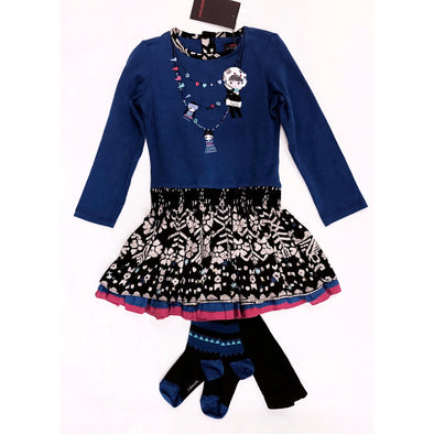 Catimini 2Pc Fall/Winter Dress with Matching Tights