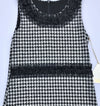 Alitsa Sleeveless Black/White Knit Houndstooth With Chiffon Trim Details Dressy Dress