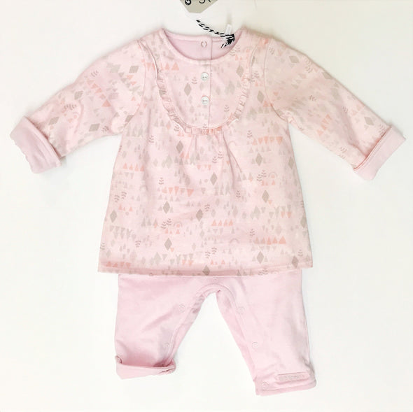 3Pommes Soft Pink 100% Cotton Double Lined 1Pc Romper