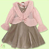 Floriane of France fall/Winter Girls 2Pc Velvet Dress and Sweater