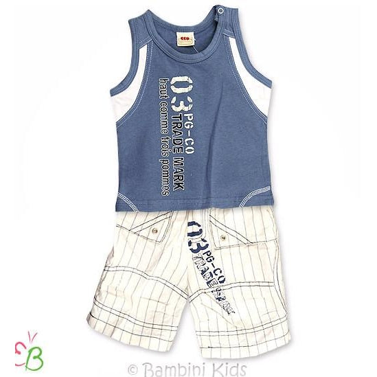 3Pommes of France Infant Boys 2Pc Short Set